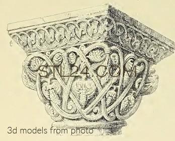 Капители и базы (CHAPITER_1743 -  | 3D model 3DSMAX / OBJ / STL) 3D модель для ЧПУ станка